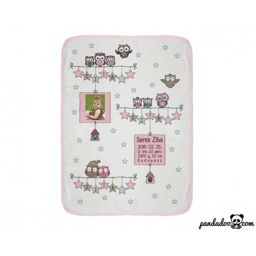 Csillagos baglyos babatakaró névvel, fényképpel (több színben)