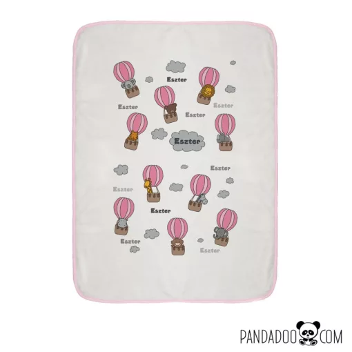 Hőlégballon babatakaró névvel (több színben)