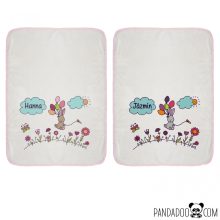 Nyuszi lufikkal babatakaró névvel