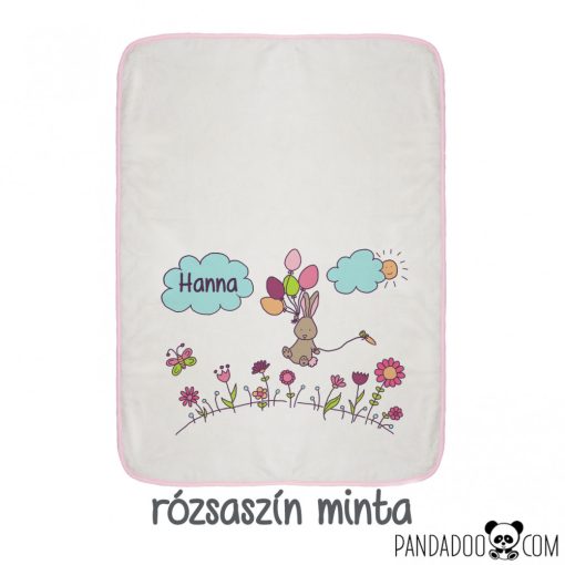 Nyuszi lufikkal babatakaró névvel