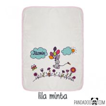 Nyuszi lufikkal babatakaró névvel