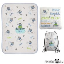 KIS CSOMAG tündéres mintával: babatakaró + párna+ tornazsák, több szín