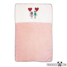 Szerelmespár szíves lufikkal neves takaró (több színben)