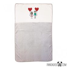 Szerelmespár szíves lufikkal neves takaró (több színben)