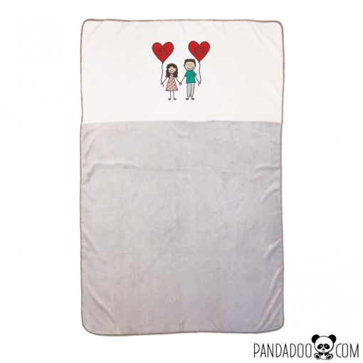 Szerelmespár szíves lufikkal neves takaró (több színben)