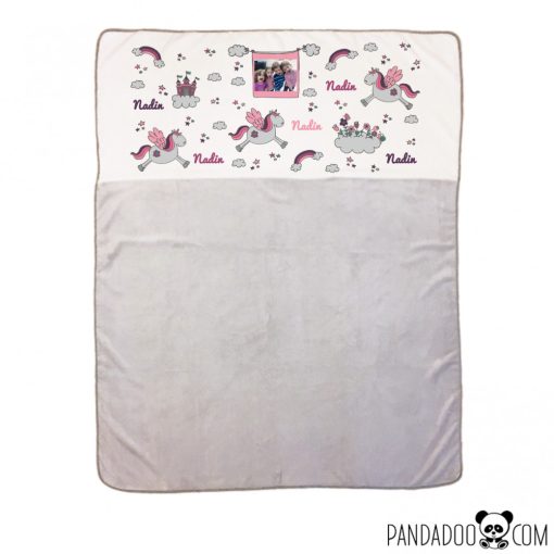 Unikornis - névre szóló gyerektakaró (fényképpel), több színben