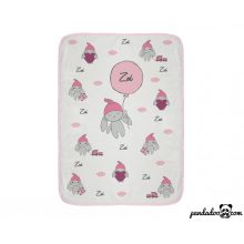 Horgolt babanyuszi neves sapkában és neves babatakaró szett 