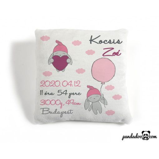 Babanyuszis párna születési adatokkal, több színben