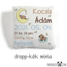 Báránykák párna névvel és születési adatokkal (több színben)