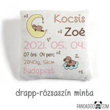 Báránykák párna névvel és születési adatokkal (több színben)