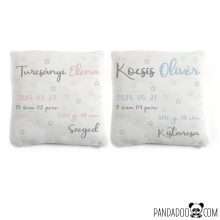 Csillagos - neves, születési adatos párna