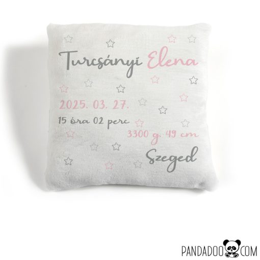 Csillagos - neves, születési adatos párna