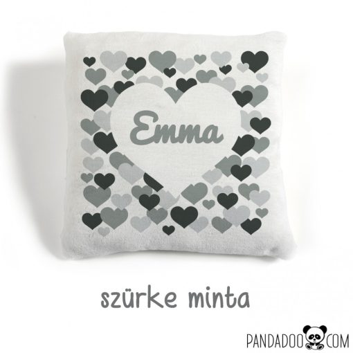 Csupaszív párna névvel, több színben