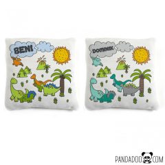   Dínók a párnán - névre szóló párna