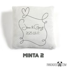 Esküvői ajándék párna - keret, nevekkel, dátummal