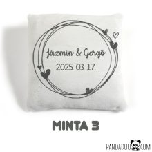 Esküvői ajándék párna - keret, nevekkel, dátummal