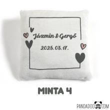 Esküvői ajándék párna - keret, nevekkel, dátummal