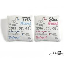 Gólya hozta - párna születési adatokkal, több színben