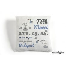 Gólya hozta - párna születési adatokkal, több színben