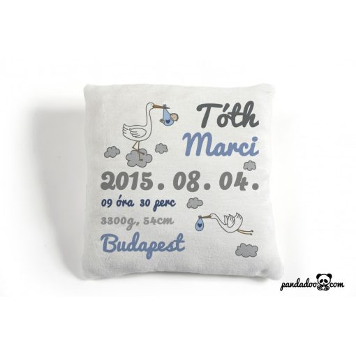 Gólya hozta - párna születési adatokkal, több színben