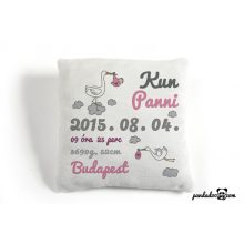 Gólya hozta - párna születési adatokkal, több színben