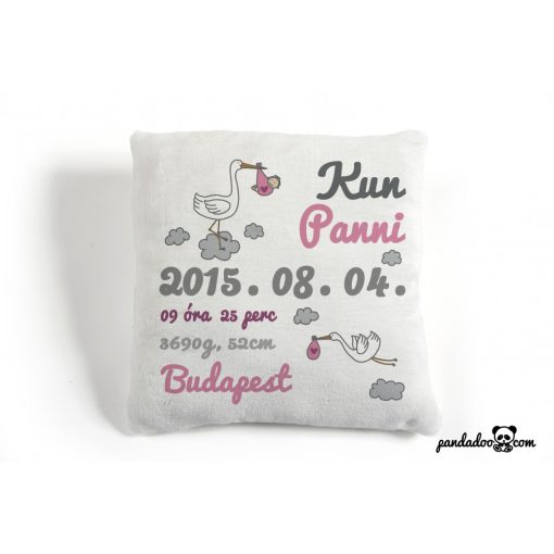 Gólya hozta - párna születési adatokkal, több színben