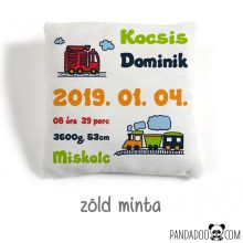 Járművek - párna névvel és születési adatokkal