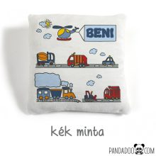 Járműves párna névvel, több színben