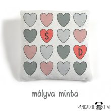 Monogramos szíves párna több színben