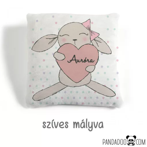 Nyuszis párna névvel, több mintával