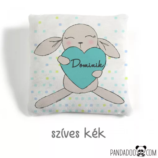 Nyuszis párna névvel, több mintával