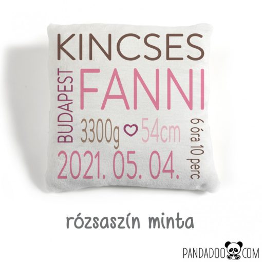 Nevezz el! párna születési adatokkal, több színben