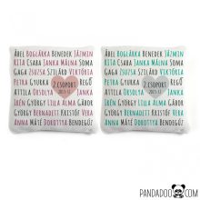 Névsor párna - ajándék tanároknak, óvónőknek, több színben