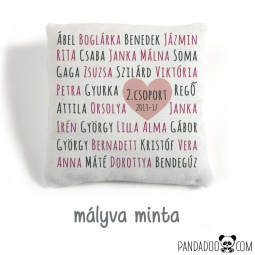 Névsor párna - ajándék tanároknak, óvónőknek, több színben