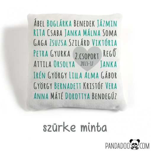 Névsor párna - ajándék tanároknak, óvónőknek, több színben