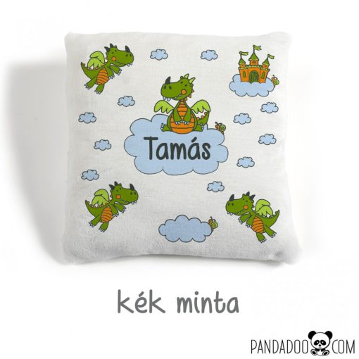 Sárkányos párna névvel (több színben)