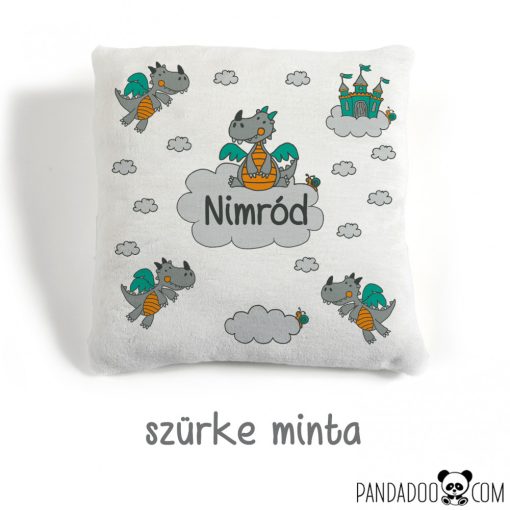 Sárkányos párna névvel (több színben)
