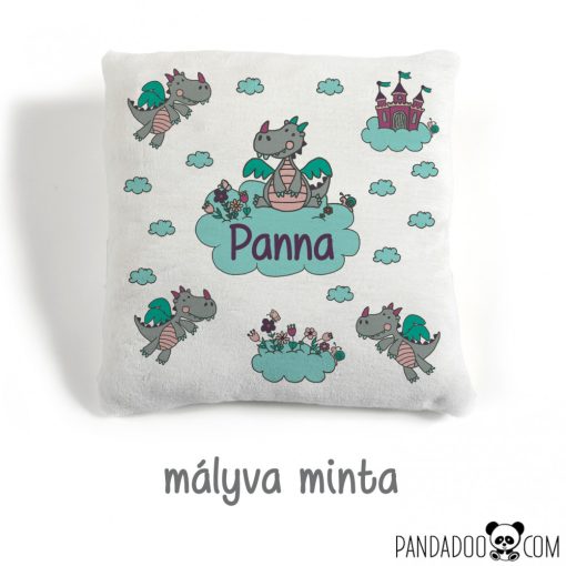Sárkányos párna névvel (több színben)