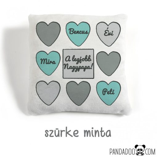 Szíves párna nevekkel