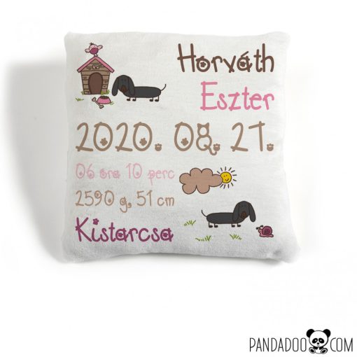 Tacskók - névre szóló párna több színben