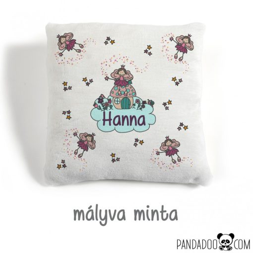 Tündéres párna névvel, több színben