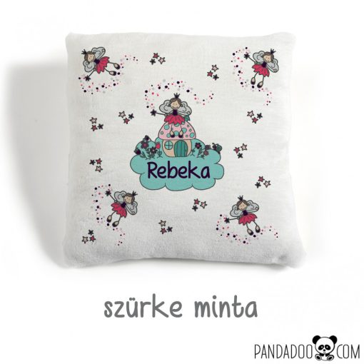 Tündéres párna névvel, több színben