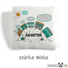 Vonatos párna névvel, több színben